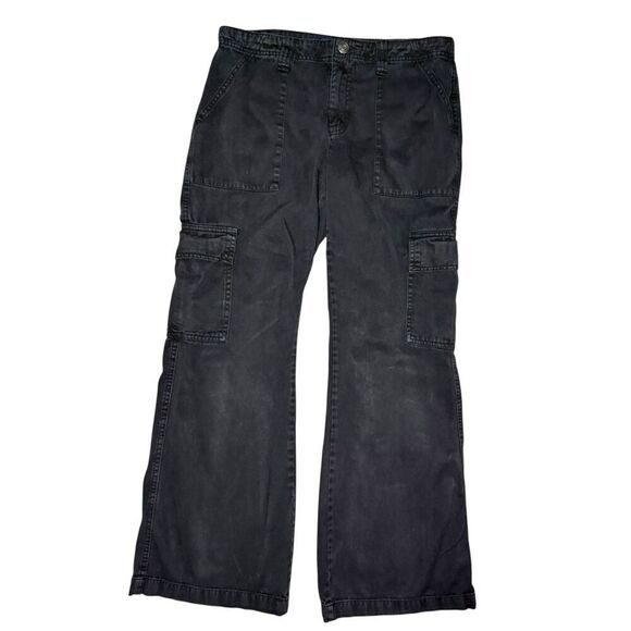 Aeropostale Women’s 10 Low Rise Flare Utility Cargo Pants Black Y2K - Picture 1 of 7